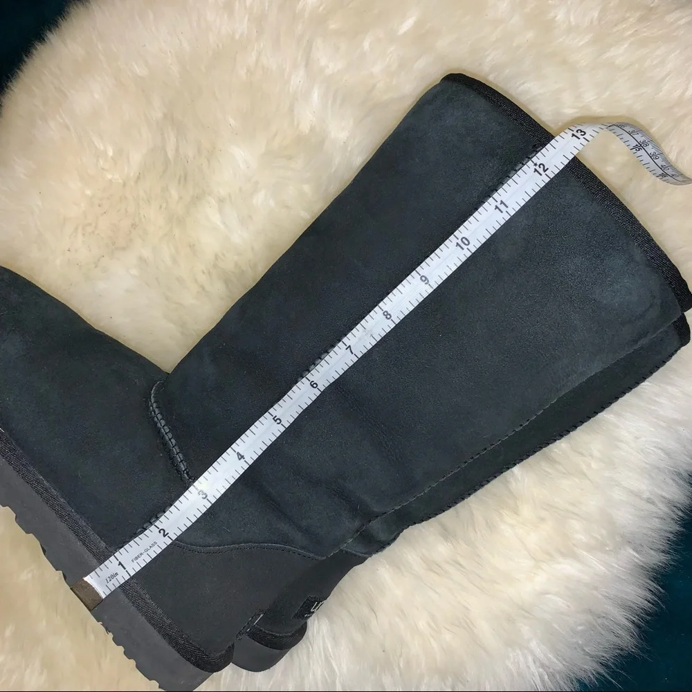 UGG Tall Classic Black Suede Winter Boots